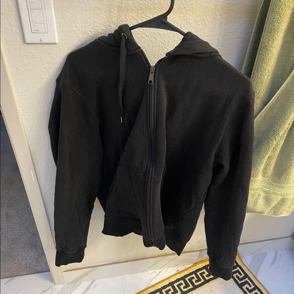 Black hooded jacket